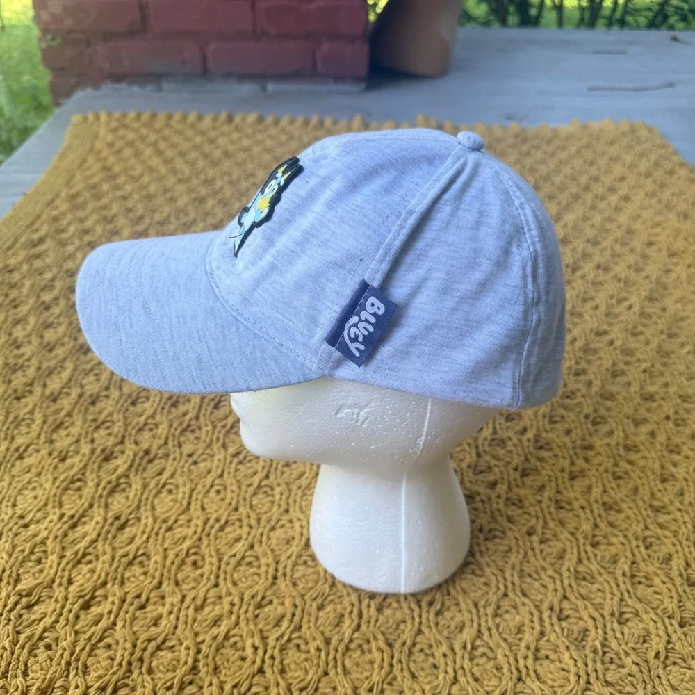 Bluey Baseball Cap Light Gray Heather Jersey Knit Adjustable Hat
